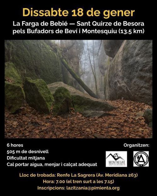 Excursió La Farga de Bebié - Sant Quirze de Besora pels Bufadors de Beví i Montesquieu