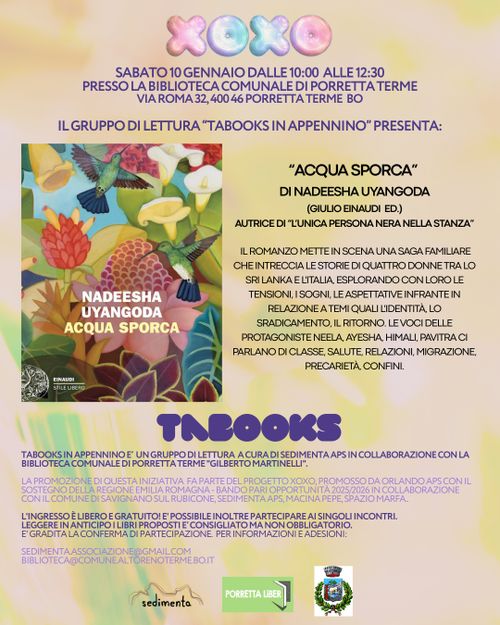 TABOOKS in Appennino con "ACQUA SPORCA", romanzo di Nadeesha Uyangoda