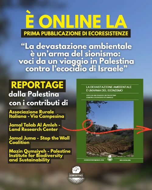 La devastazione ambientale è un'arma del sionismo: voci da un viaggio in Palestina contro l'ecocidio di Israele