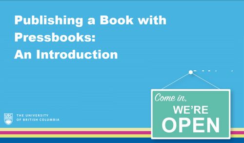 Publishing a Book with Pressbooks – An Introduction