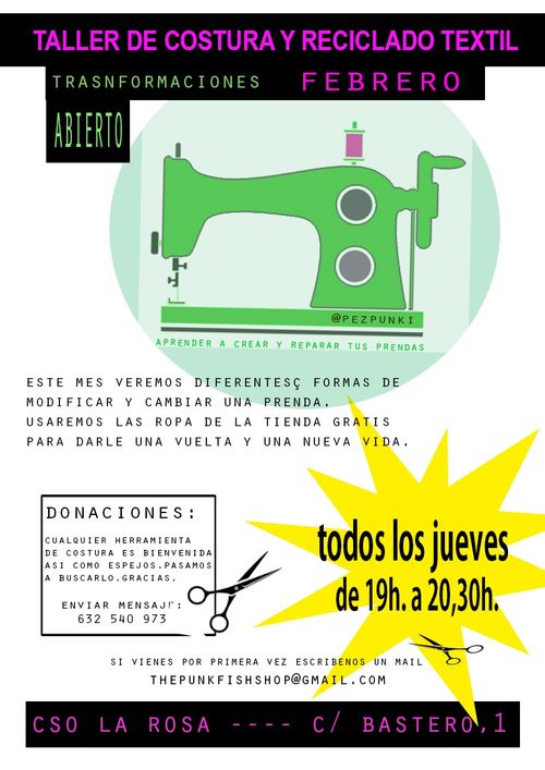 taller COSTURA Y RECICLADO TEXTIL