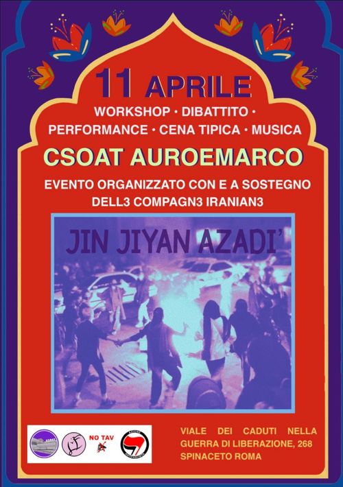 EVENTO ORGANIZZATO CON E A SOSTEGNO DELL3 COMPAGN3 IRANIAN3